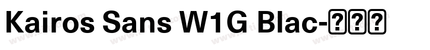 Kairos Sans W1G Blac字体转换